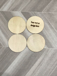 Custom wood coaster set 3inx3in