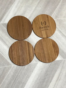 Custom bamboo coaster set 3.5 inx3.5in