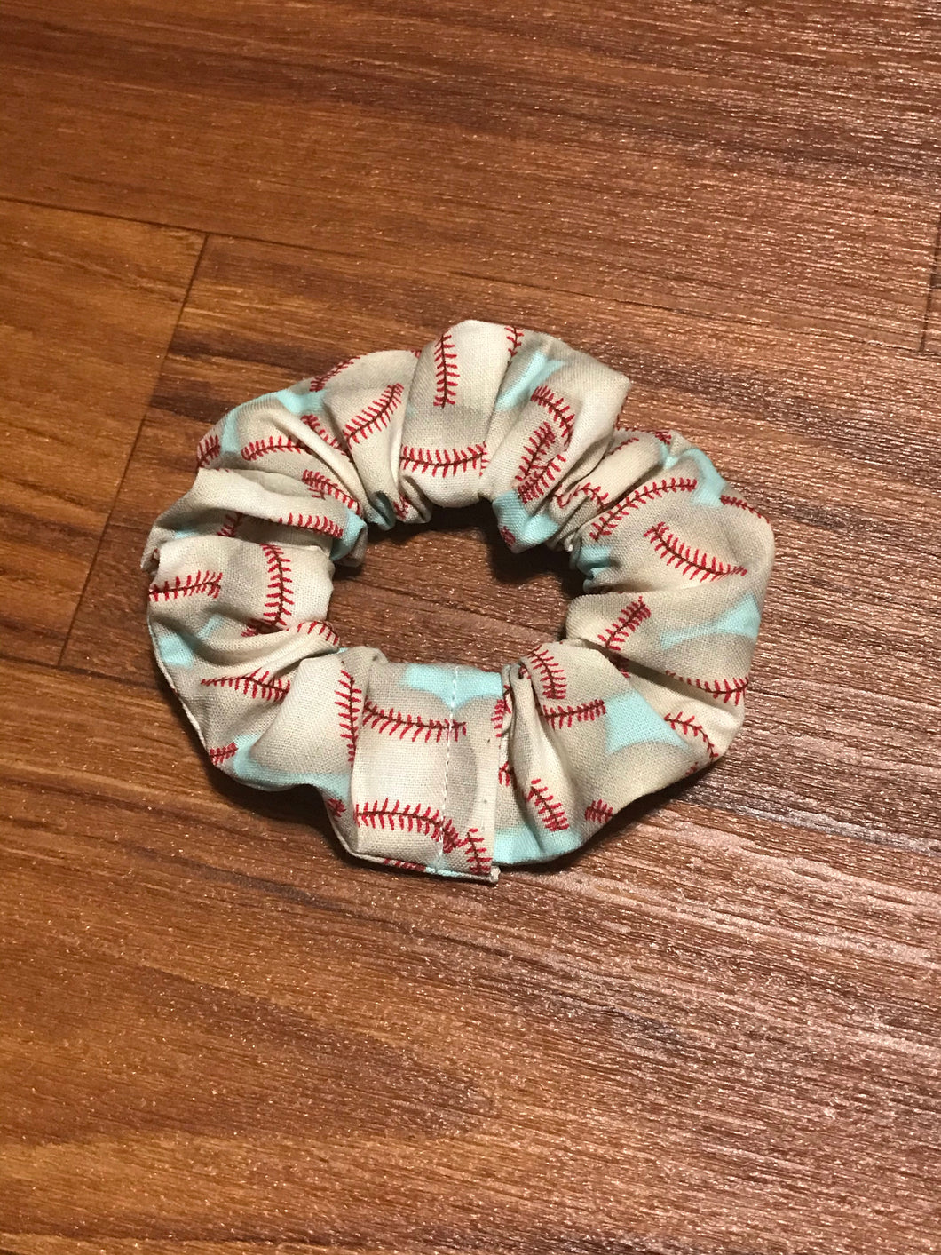 Baseball scrunchie