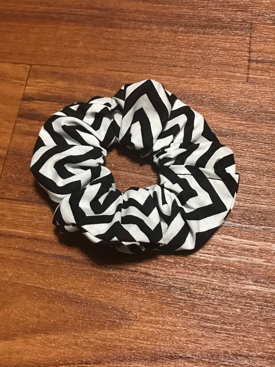 Black chevron scrunchie